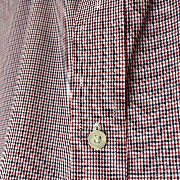 NÁUTICA MEN DRESS SHIRT NECK 17 34/35 RED BLUE BOTTOMS DOWN - Picture 6 of 12